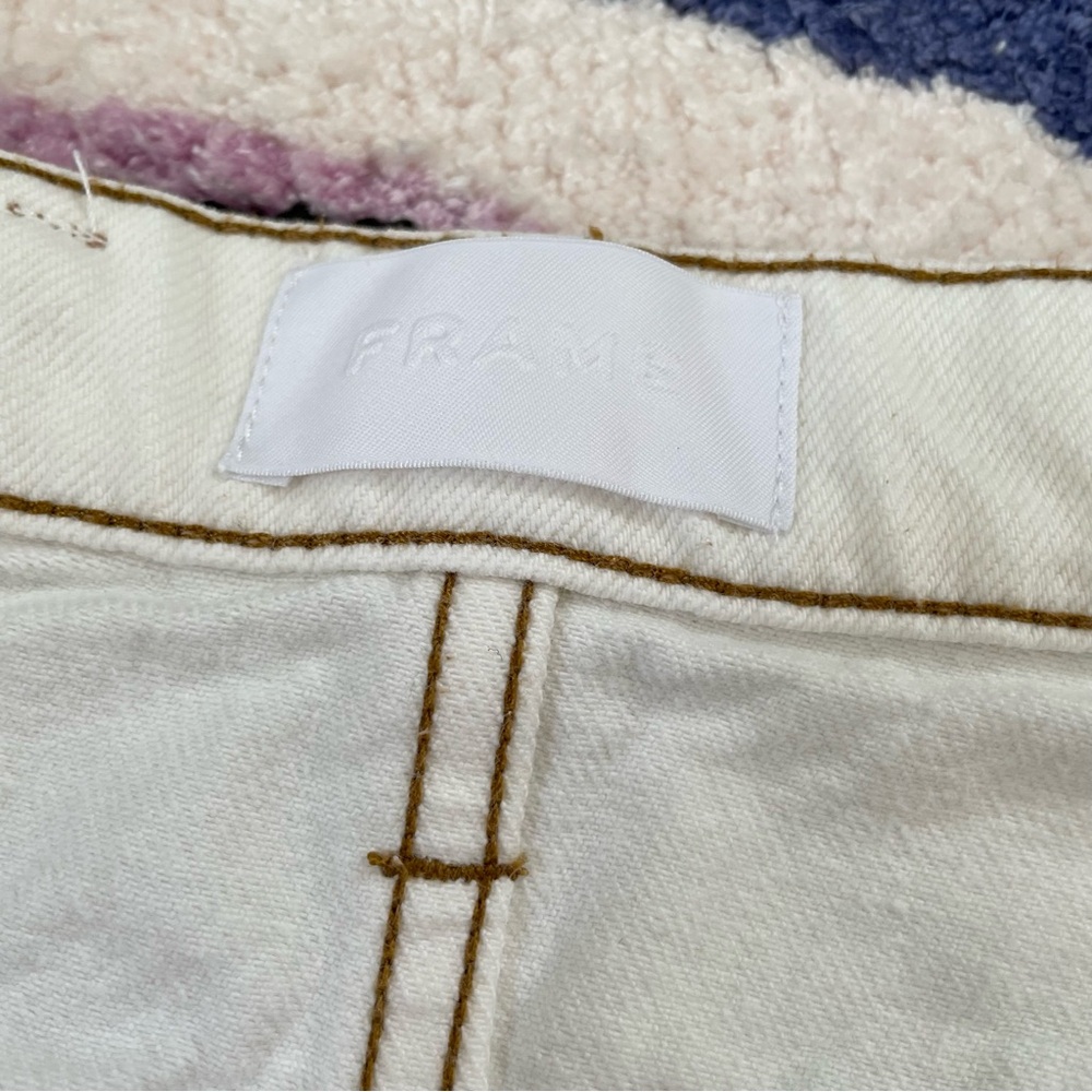 Frame Le Italien straight leg jeans 100% cotton ivory cream size 27 - Picture 5 of 12